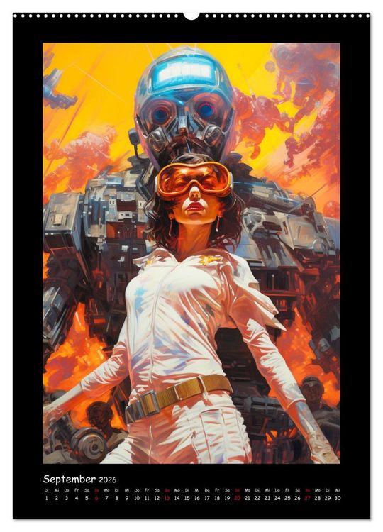 Produktbild: Galaktische Welten. Starke Space Opera-Illustrationen (Wandkalender 2026 DIN A2 hoch), CALVENDO Monatskalender