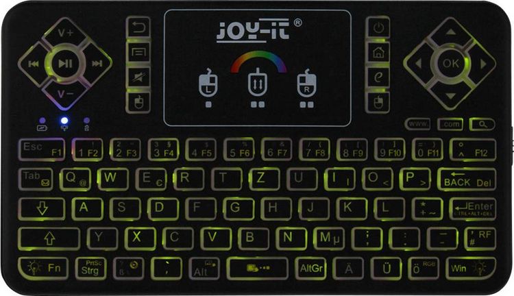 Produktbild: Joy-it TASTAMINI01 Funk Tastatur Deutsch, QWERTZ Schwarz Integriertes Touchpad