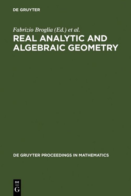Produktbild: Real Analytic and Algebraic Geometry