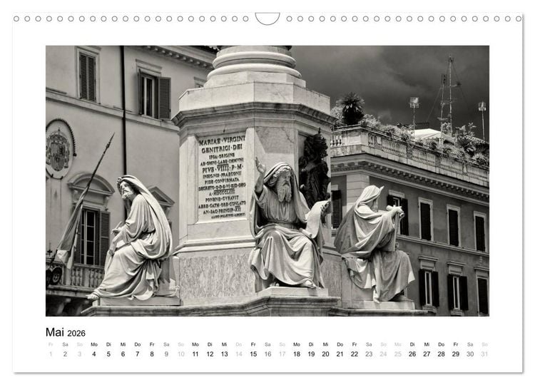 Produktbild: Rom in schwarz - weiss (Wandkalender 2026 DIN A3 quer), CALVENDO Monatskalender