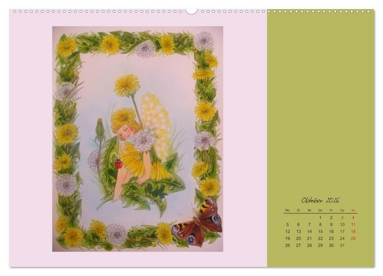 Produktbild: Blumen Elfen (hochwertiger Premium Wandkalender 2026 DIN A2 quer), Kunstdruck in Hochglanz