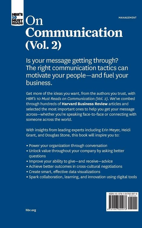 Produktbild: HBR's 10 Must Reads on Communication, Vol. 2 (with bonus article "Leadership Is a Conversation" by Boris Groysberg and Michael Slind)