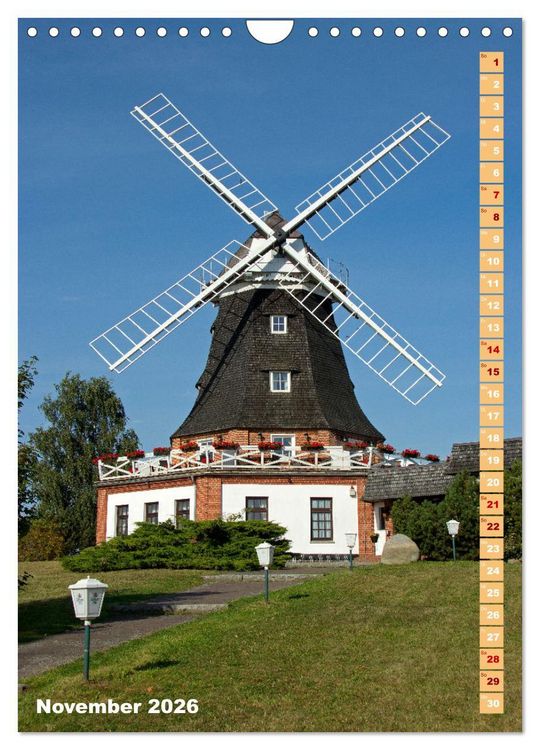 Produktbild: Deutschlands historische Windm&uuml;hlen (Wandkalender 2026 DIN A4 hoch), CALVENDO Monatskalender