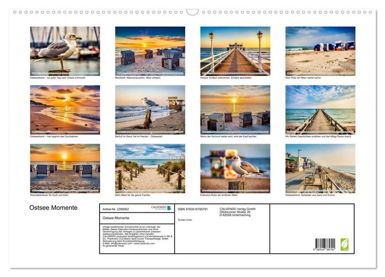 Produktbild: Ostsee Momente (Wandkalender 2027 DIN A2 quer), CALVENDO Monatskalender