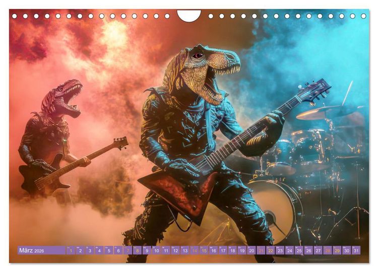 Produktbild: Dinos rocken ab (Wandkalender 2026 DIN A4 quer), CALVENDO Monatskalender