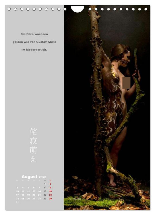 Produktbild: wabi sabi moe &mdash; bewundernswert verg&auml;nglich erotisch &mdash; Akt/Bodypainting (Wandkalender 2026 DIN A4 hoch), CALVENDO Monatskalender