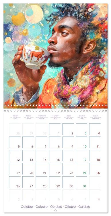 Produktbild: A cup of coffee - Is when happiness begins (Wall Calendar 2026 12 &times; 12 Inch) CALVENDO 12 Month Wall Calendar