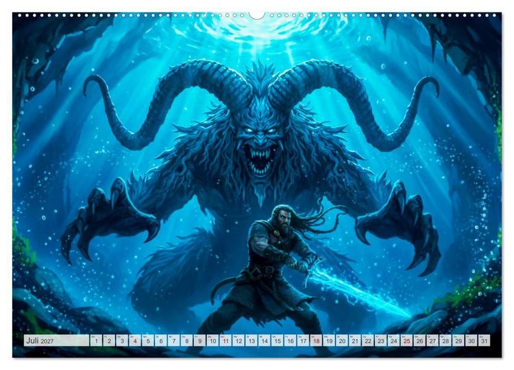 Produktbild: Beowulf &ndash; Die Saga des Drachenbezwingers (Wandkalender 2027 DIN A2 quer), CALVENDO Monatskalender