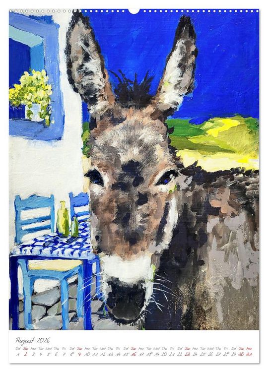 Produktbild: Painting meets animal spirit - Painted animal portraits (High Quality Premium Wall Calendar 2026 DIN A2 portrait),CALVENDO 12 Month Wall Calendar