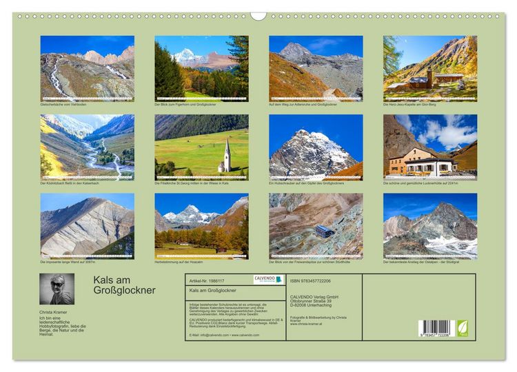 Produktbild: Kals am Gro&szlig;glockner (Wandkalender 2026 DIN A2 quer), CALVENDO Monatskalender