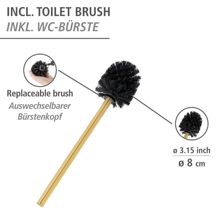Produktbild: Stand WC-Garnitur Mod. Rivalta Gold, Edelstahl rostfrei