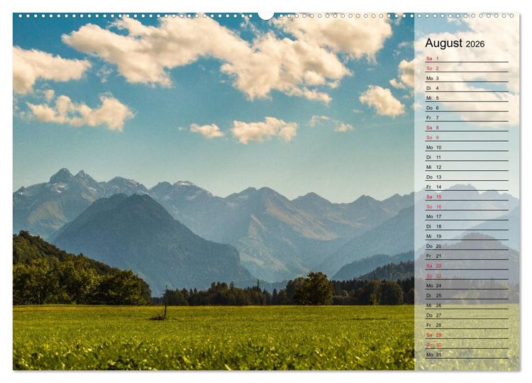 Produktbild: Das Oberstdorfer Allg&auml;u (hochwertiger Premium Wandkalender 2026 DIN A2 quer), Kunstdruck in Hochglanz