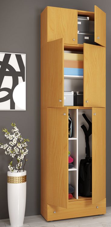 Produktbild: Holz Besenschrank Staubsauger Putzschrank Lona SA
