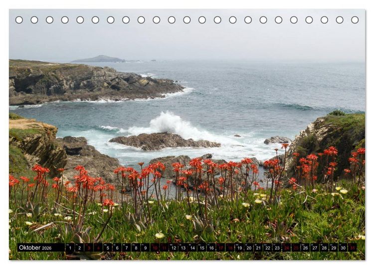Produktbild: Portugal Buntes Hinterland und farbige K&uuml;sten (Tischkalender 2026 DIN A5 quer), CALVENDO Monatskalender