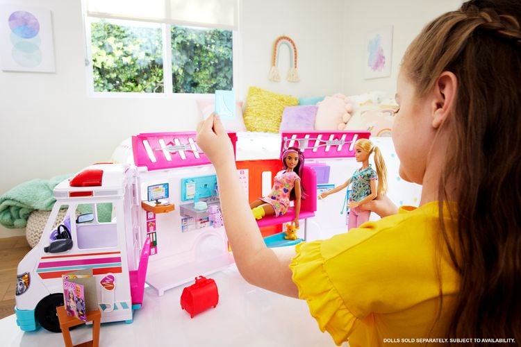 Produktbild: Barbie 2-in-1 Krankenwagen Spielset