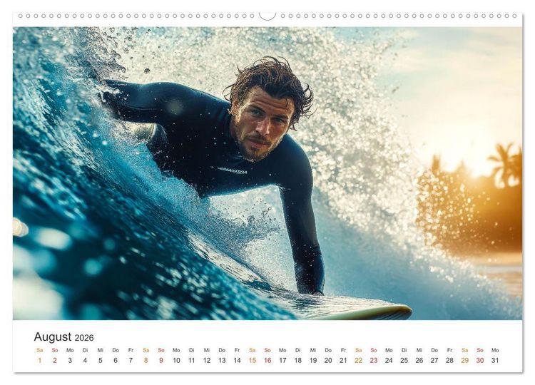 Produktbild: Surfen - Ride the Wave (Wandkalender 2026 DIN A2 quer), CALVENDO Monatskalender