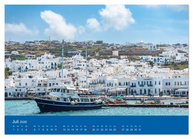 Produktbild: Griechenland - Mykonos Kalender (Tischkalender 2026 DIN A5 quer), CALVENDO Monatskalender