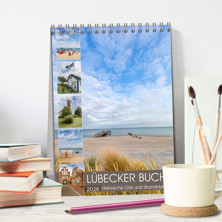 Produktbild: L&Uuml;BECKER BUCHT Historische Orte und Strandidylle (Tischkalender 2026 DIN A5 hoch), CALVENDO Monatskalender