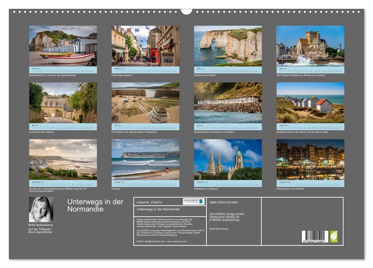 Produktbild: Unterwegs in der Normandie (Wandkalender 2026 DIN A2 quer), CALVENDO Monatskalender