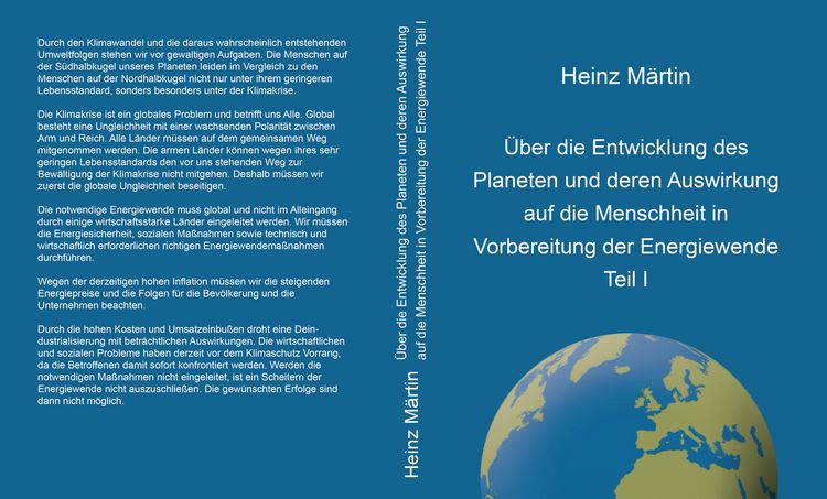 Produktbild: &Uuml;ber die Entwicklung des Planeten und deren Auswirkung auf die Menschheit in Vorbereitung der Energiewende Teil I