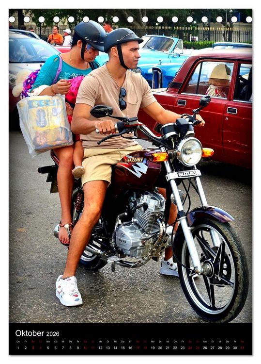 Produktbild: SUZUKI BIKER IN HAVANNA (Tischkalender 2026 DIN A5 hoch), CALVENDO Monatskalender