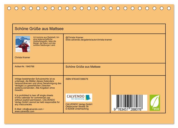 Produktbild: Sch&ouml;ne Gr&uuml;&szlig;e aus Mattsee (Tischkalender 2026 DIN A5 quer), CALVENDO Monatskalender