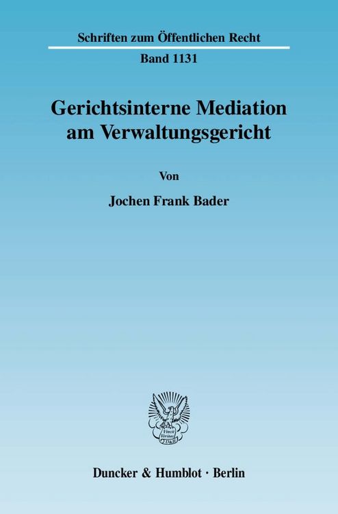 Produktbild: Gerichtsinterne Mediation am Verwaltungsgericht.