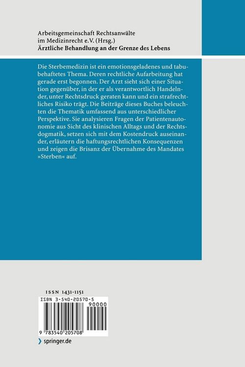 Produktbild: &Auml;rztliche Behandlung an der Grenze des Lebens