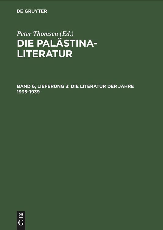 Produktbild: Die Literatur der Jahre 1935-1939