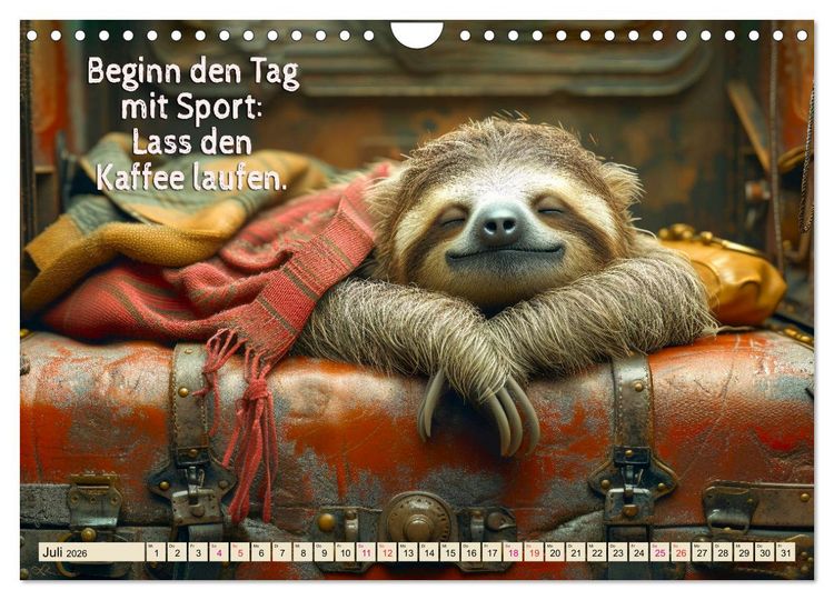 Produktbild: Faultier - Albtraum Sport (Wandkalender 2026 DIN A4 quer), CALVENDO Monatskalender