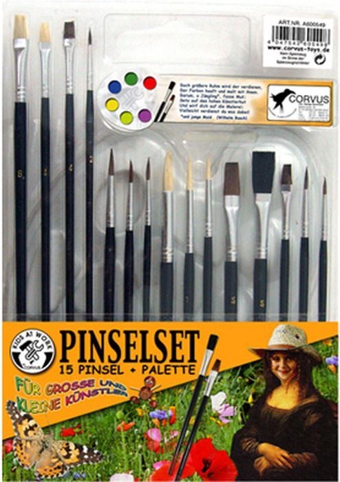 Produktbild: CORVUS Kids at Work Pinselset + Platte (15 Pinsel)