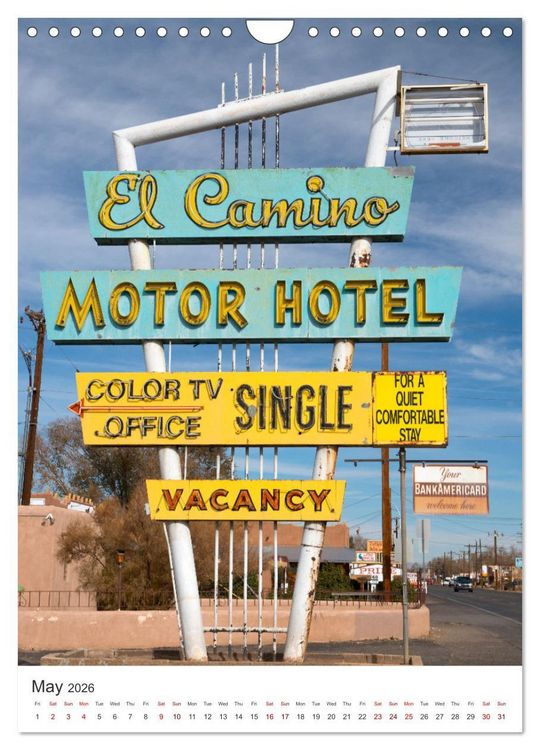 Produktbild: Historic Route 66 Motel (Wall Calendar 2026 DIN A4 portrait), CALVENDO 12 Month Wall Calendar