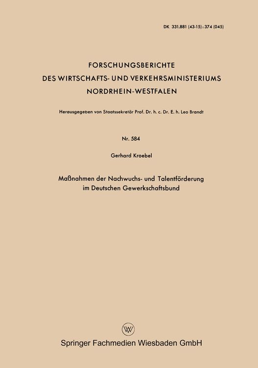 Produktbild: Ma&szlig;nahmen der Nachwuchs- und Talentf&ouml;rderung im Deutschen Gewerkschaftsbund