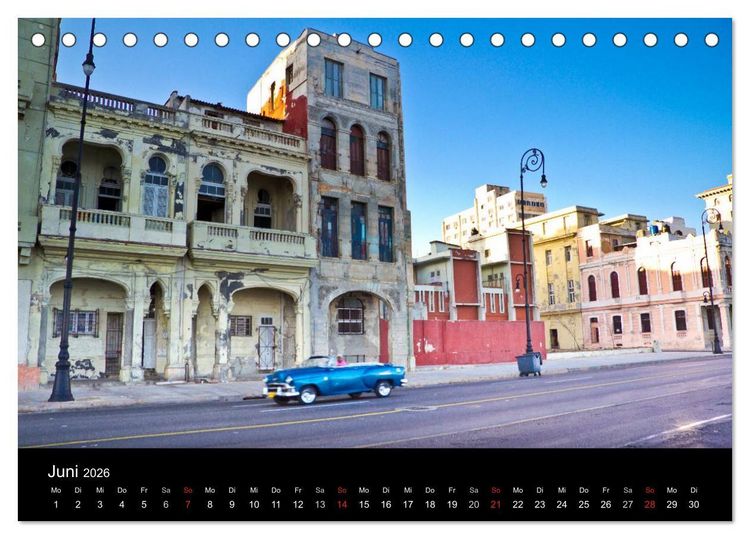 Produktbild: Kuba - Die Stra&szlig;en Havannas (Tischkalender 2026 DIN A5 quer), CALVENDO Monatskalender