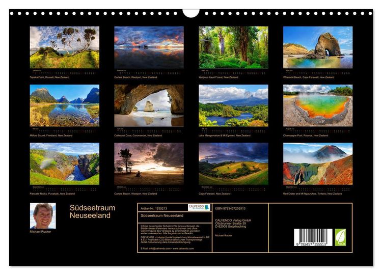 Produktbild: S&uuml;dseetraum Neuseeland (Wandkalender 2026 DIN A3 quer), CALVENDO Monatskalender