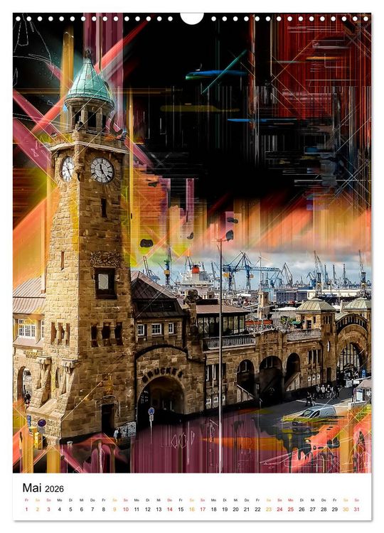 Produktbild: Hamburg bunte Stadt (Wandkalender 2026 DIN A3 hoch), CALVENDO Monatskalender
