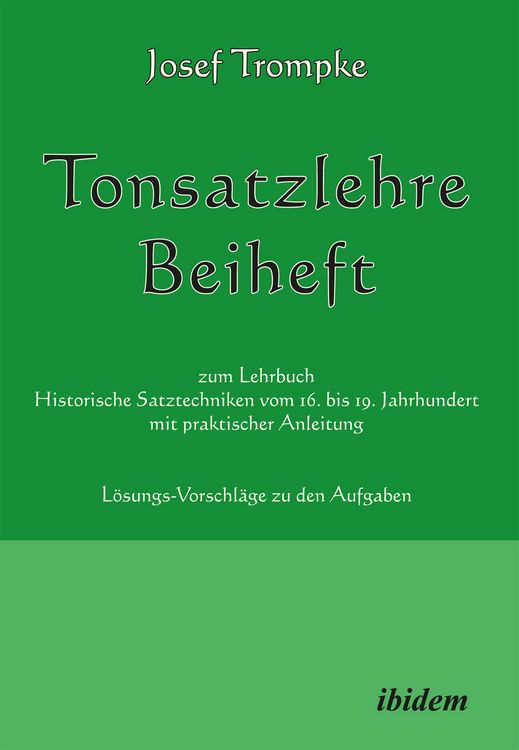 Produktbild: Tonsatzlehre Beiheft