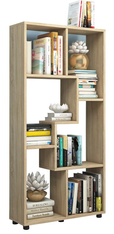 Produktbild: Holz Stand Regal Raumteiler B&uuml;cherregal Blina