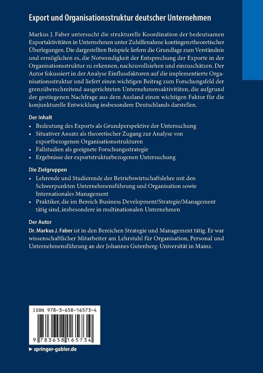 Produktbild: Export und Organisationsstruktur deutscher Unternehmen
