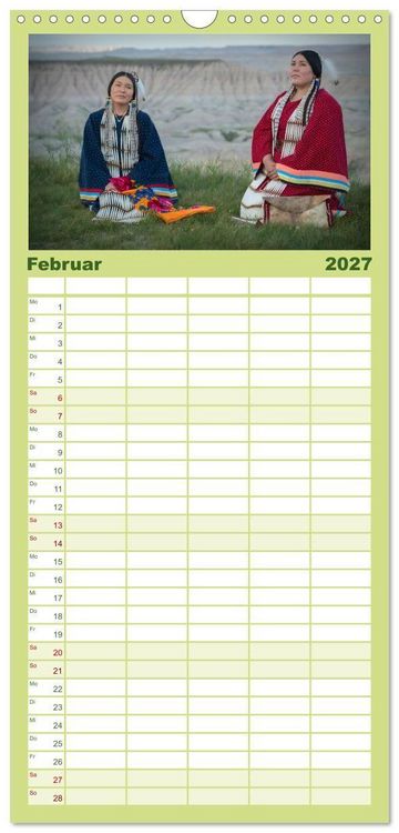 Produktbild: Familienplaner 2027 - Sioux Im Lande von Sitting Bull mit 5 Spalten (Wandkalender, 21 x 45 cm) CALVENDO