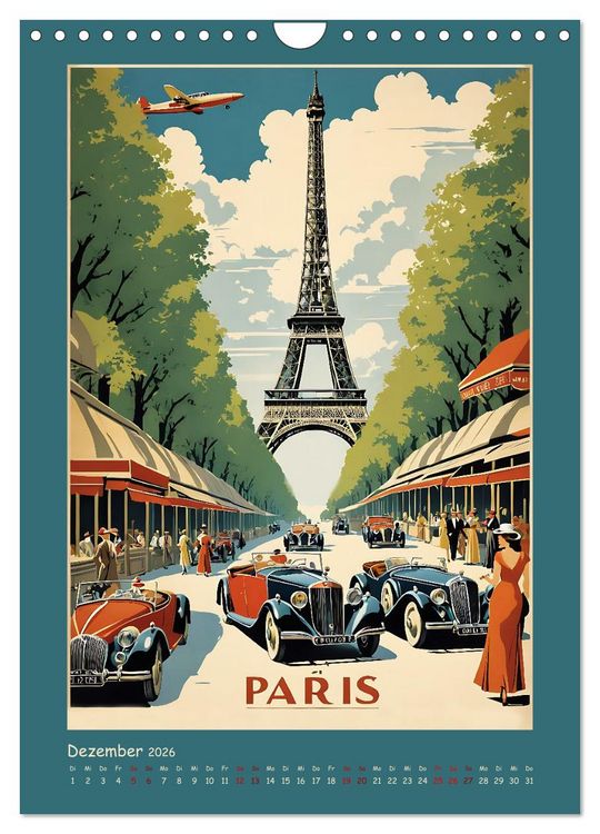 Produktbild: City Travel Poster - nostalgische St&auml;dtereise um die Welt (Wandkalender 2026 DIN A4 hoch), CALVENDO Monatskalender