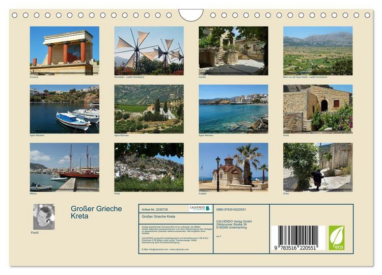 Produktbild: Gro&szlig;er Grieche Kreta (Wandkalender 2026 DIN A4 quer), CALVENDO Monatskalender