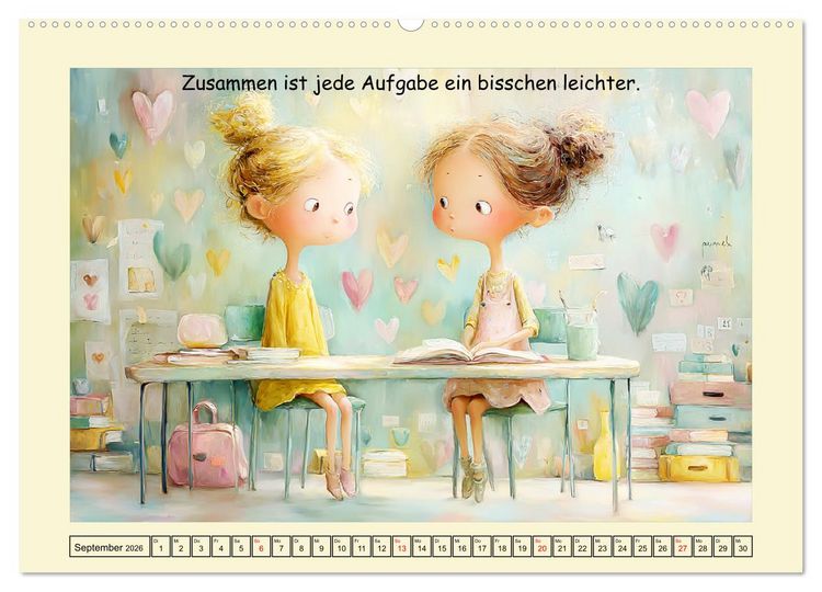 Produktbild: Herzensmomente. Beste Freundinnen in Liebe verbunden (hochwertiger Premium Wandkalender 2026 DIN A2 quer), Kunstdruck in Hochglanz