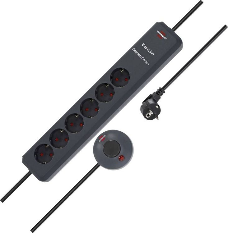 Produktbild: Brennenstuhl 1159450616 Steckdosenleiste mit Schalter 6fach Schwarz 1 St.