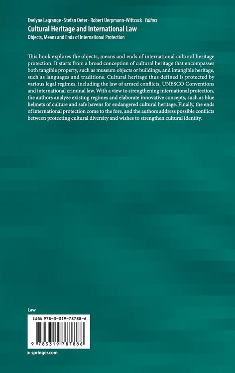 Produktbild: Cultural Heritage and International Law