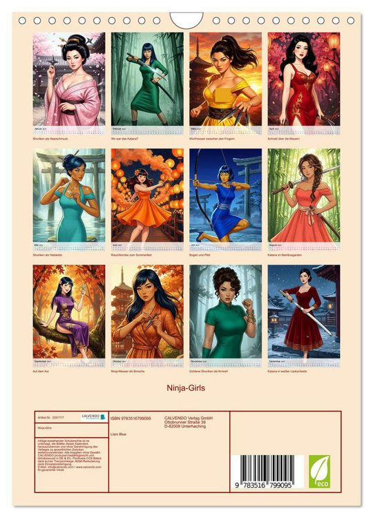 Produktbild: Ninja-Girls (Wandkalender 2027 DIN A4 hoch), CALVENDO Monatskalender