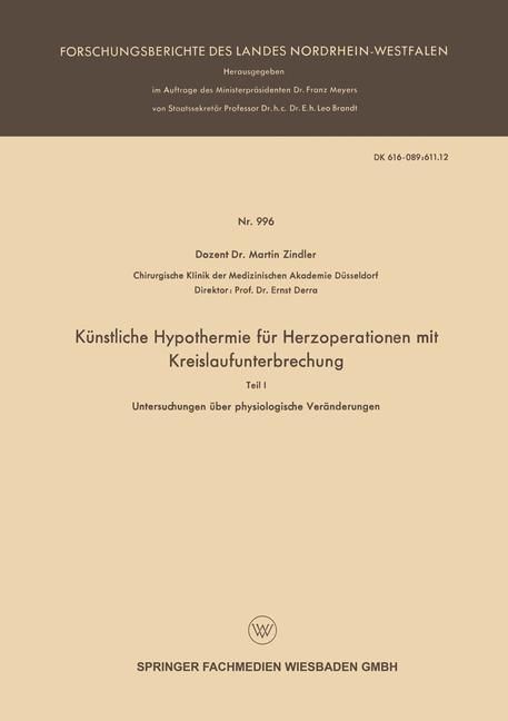 Produktbild: K&uuml;nstliche Hypothermie f&uuml;r Herzoperationen mit Kreislaufunterbrechung