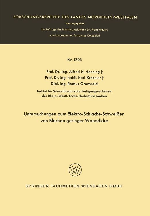 Produktbild: Untersuchungen zum Elektro-Schlacke-Schwei&szlig;en von Blechen geringer Wanddicke
