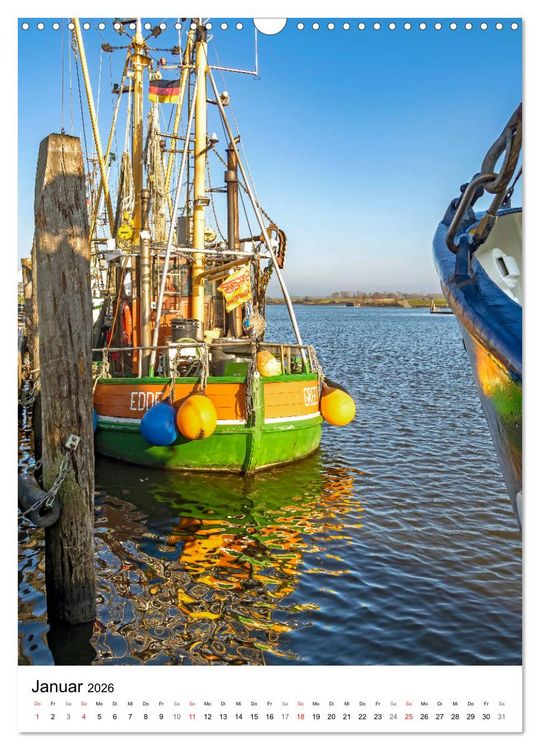 Produktbild: GREETSIEL Rund um den Hafen (Wandkalender 2026 DIN A3 hoch), CALVENDO Monatskalender