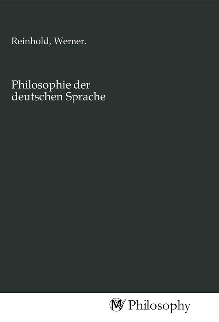 Produktbild: Philosophie der deutschen Sprache